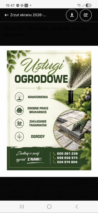 Usługi ogrodowe.