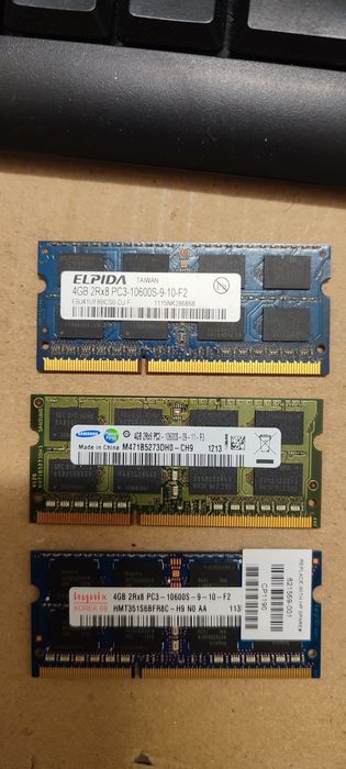 Memórias RAM PC3 10600S 1Gb/2Gb e 4Gb