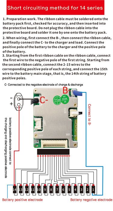 Smart BMS JIABAIDA 30A 7S-14S плата з Bluetooth для li-ion та Lifepo4