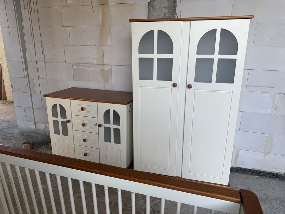 Meble drewniane szafa komoda lóżko dziecięce Baby Vox Hiacynt krem