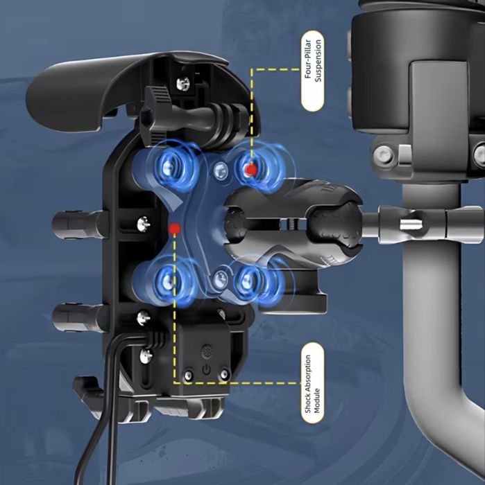 Motocyklowy uchwyt na telefon z ładowarką indukcyjną