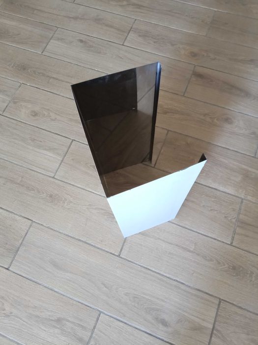 Для вытяжки декоративный короб из нержавейки, в  защитной пленке