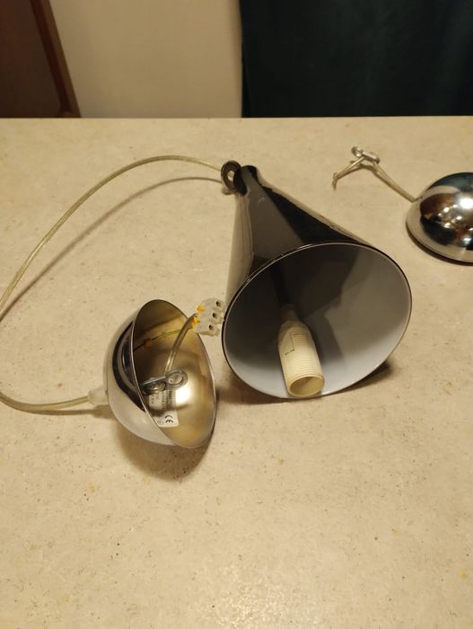 Lampa wisząca czarna stożki dwie sztuki