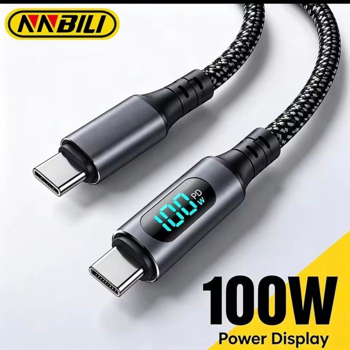 Кабель Type C — Type C NNBILI 100W 6А з дисплеєм потужності довжина 1м