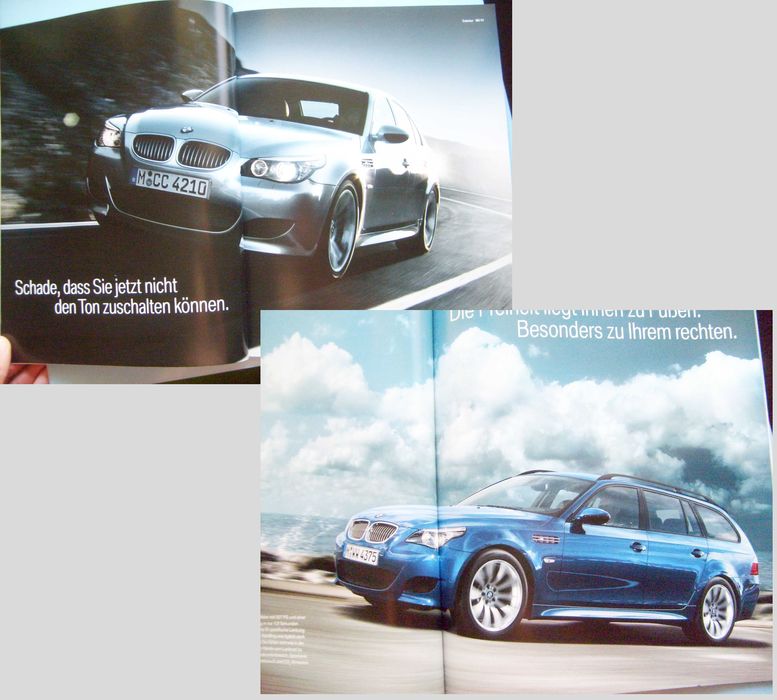 BMW M5 Limousine E60 / M5 Touring E61 prospekt 2008 BDB 58 str. (2nd) *przesyłka GRATIS !