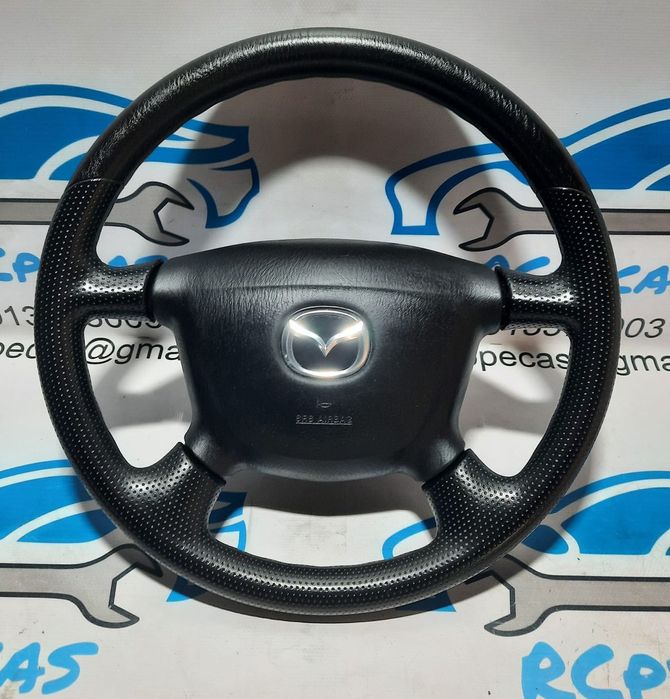 VOLANTE GUIADOR COMPLETO MAZDA PELE PERFURADA AIRBAG T93141A LC6357K0063 TA760 03020607 MAZDA MX5 MX 5 MX-5 II 2 MK2 NB MIATA PREMACY CP MAZDA 323 F VI 6 MK6 BJ