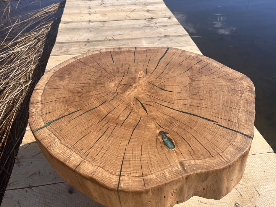 Stolik kawowy handmade z dębu czerwonego