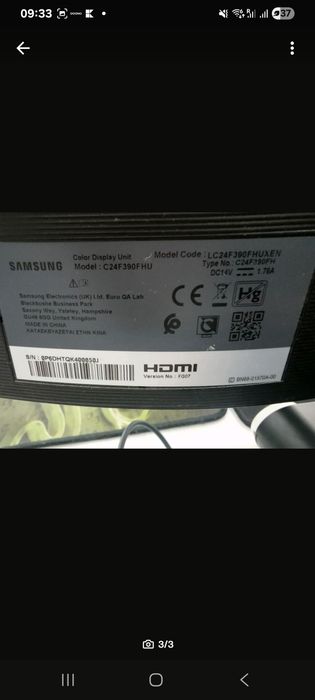 Monitor Samsung C24F390FHU