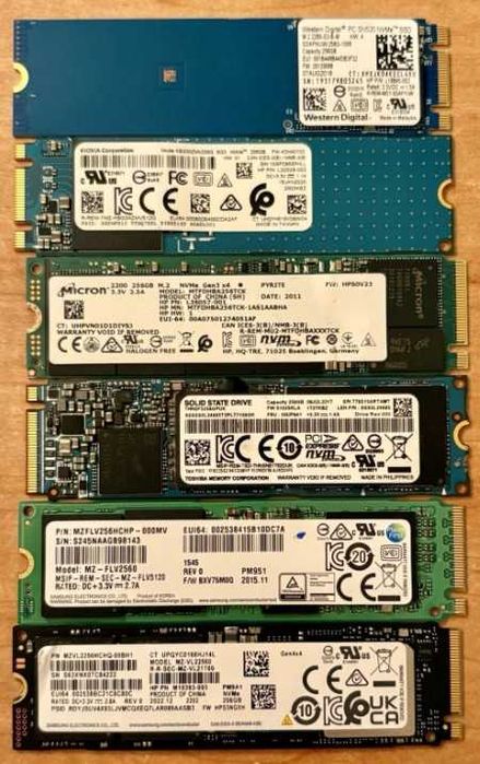 SSD 256Gb/512Gb/1Tb Samsung Toshiba Micron Kioxia WD гарантия