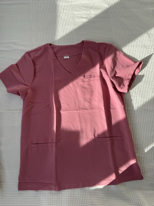 Komplet medyczny damski M scrubs uniform malinowy róż nowy