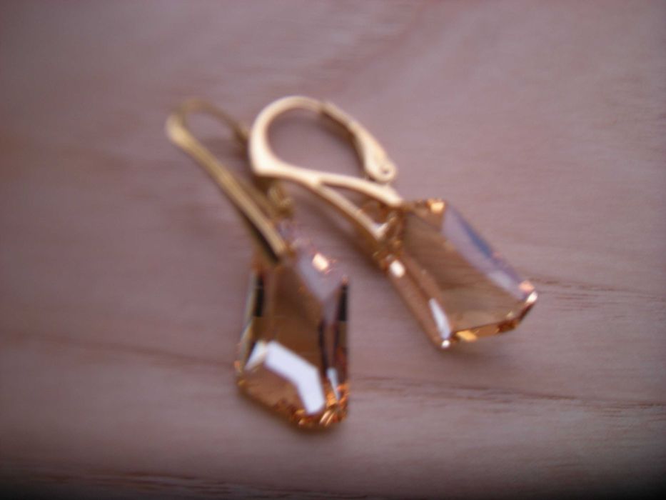 Kolczyki 3,3cm kryształki złote deard 18mm Swarovski