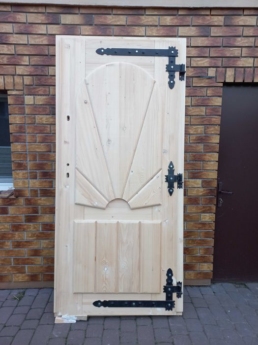 Drzwi drewniane wejściowe Góralskie kute