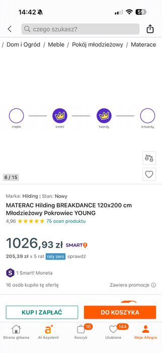 MATERAC Hilding BREAKDANCE 120x200 cm