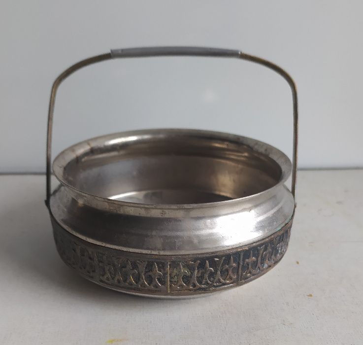 Конфетница/сахарница, ножи мельхиоровые