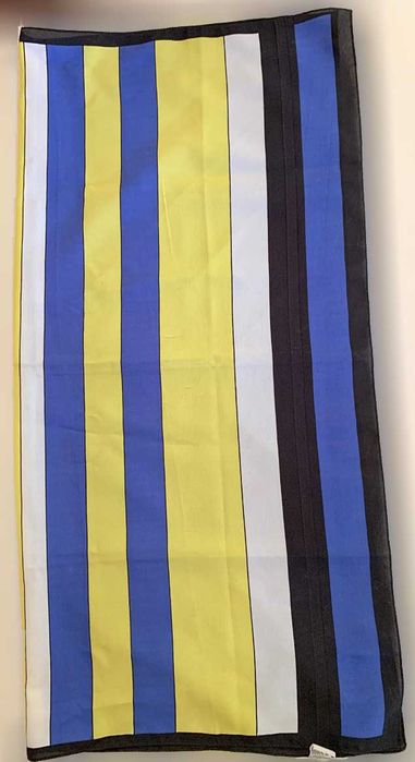 Lenço de Pescoço Preto, Branco, Azul e Amarelo, Novo
