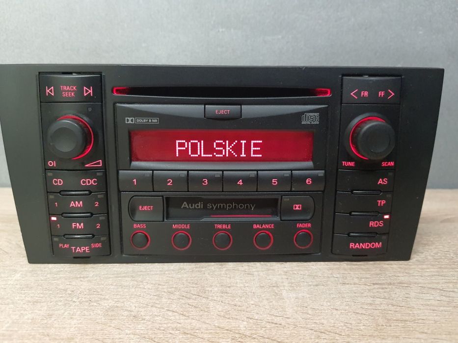 Radio samochodowe Audi Symphony CD + kasta dla A4 B5, ZADBANE 2din Oryginalne Japan Panasonic