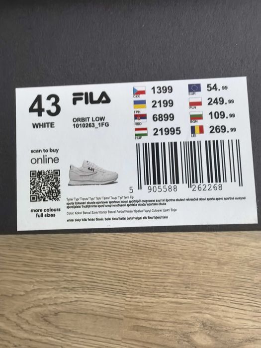 Nowe buty męskie Fila białe rozmiar 43