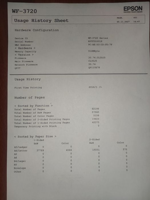 МФУ принтер сканер Epson WorkForce Pro WF 3720