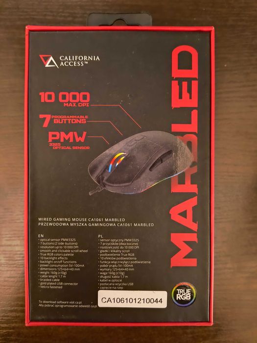 Mysz Gamingowa Marbled CA1061, 10 000 DPI