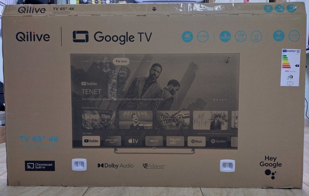 Тонкий телевізор Qilive 65" (Q65UA231B) 4K з Wi-Fi, Smart TV, T-2