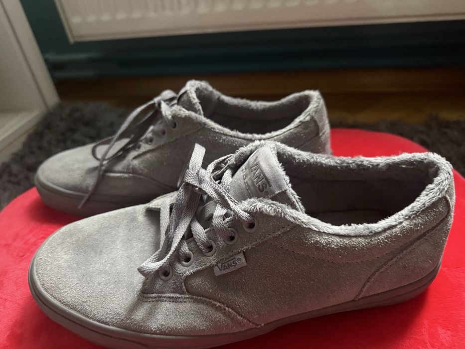 Vansy ocieplane, szary zamsz, stan jak nowe, 44