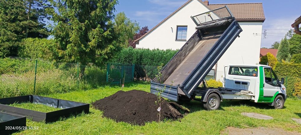 ziemia ogrodowa torfowa czarna pod trawnik wyrownanie terenu 90 ZŁ TON