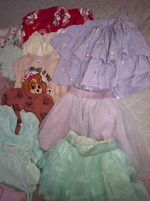 Duża paka ubranek dziewczynka 98 spódniczki wiosna