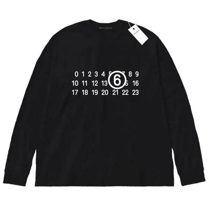 Лонгслів Maison Margiela MM6 Logo Мейсон Маржела чорний і білий