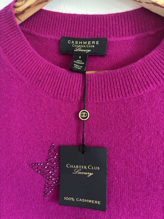 Sweter z kaszmiru | 100% kaszmir dwuwarstwowy 2-ply Charter Club S