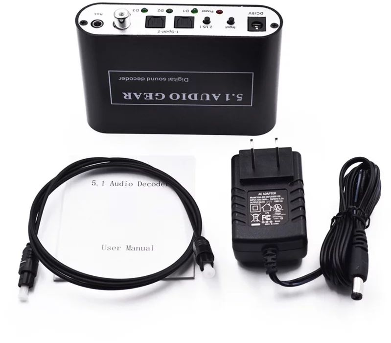Audio Digital Decoder 5.1, оптический аудио декодер 5.1, SPDIF