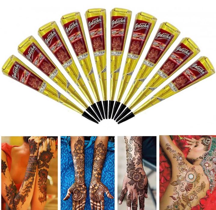Golecha хна индийская в конусе тюбике для росписи тела тату 25 г