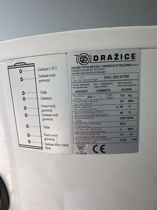 Bojler Drazice OKC 250 NTRR