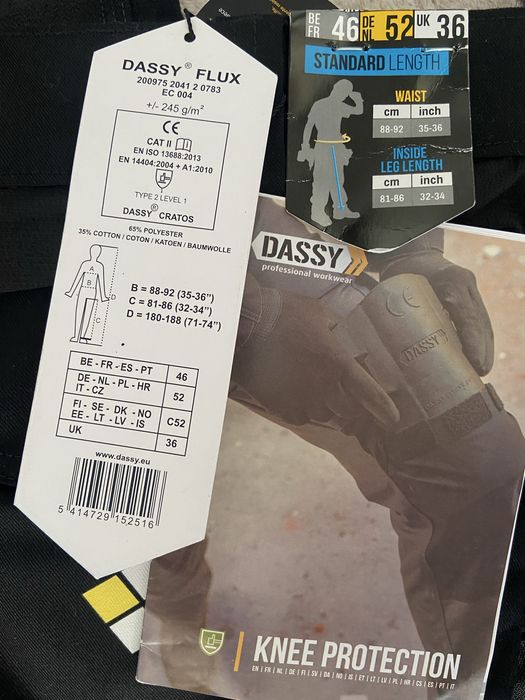 Spodnie robocze męskie 52 Dassy