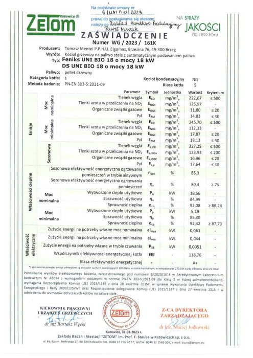 Kocioł kotły piece 5 klasa UNI BIO 18 kW na pellet