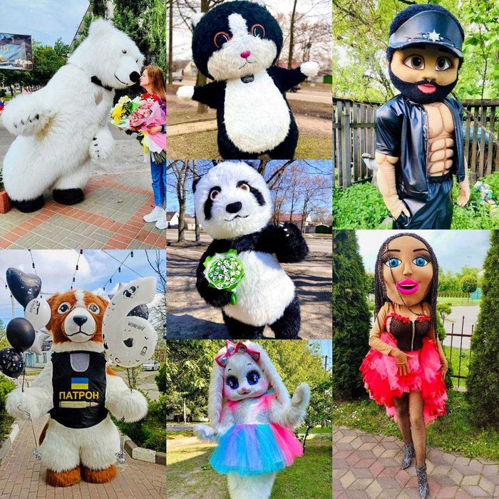 Привітання Білого Ведмедя, ростові ляльки, стриптиз-ляльки, аніматори