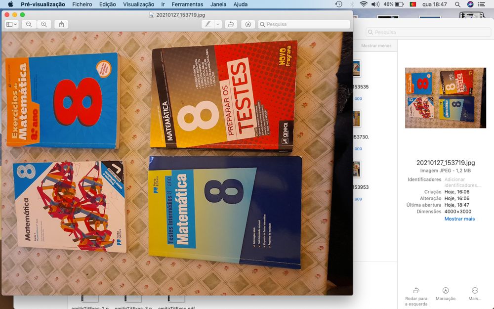 Manuais de matemática do 5º ano, 6ºano, 7ºano, 8ºano e 9ºano