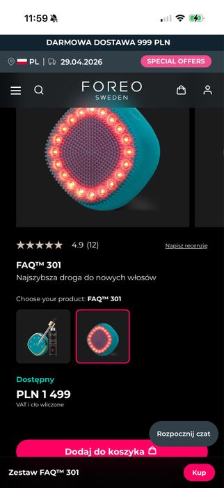 Foreo FQ31 urzadzenie led na porost wlosów