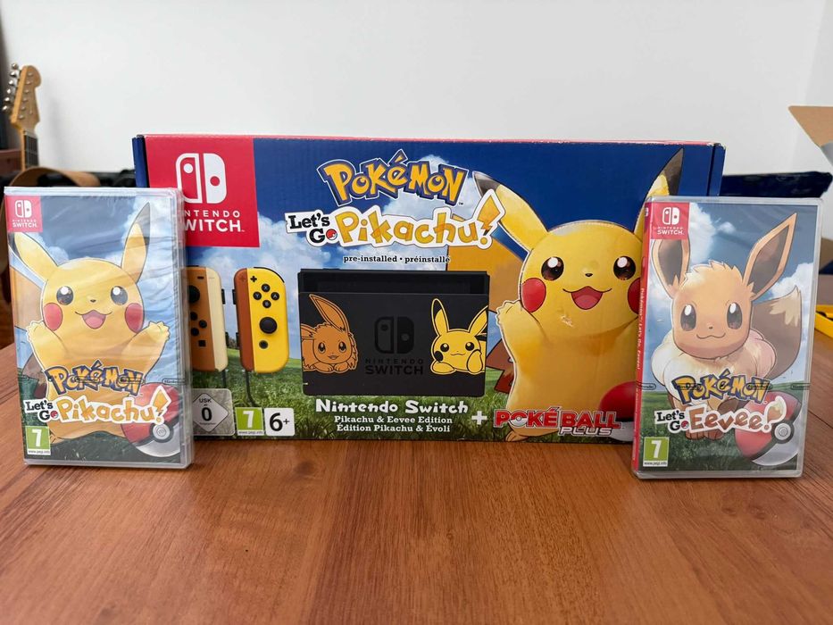 Nintendo Switch Edycja Kolekcjonerska Let's Go Pikachu + Let's Go Pikachu i Let's Go Eevee + Pokeball z Pokemon Mew