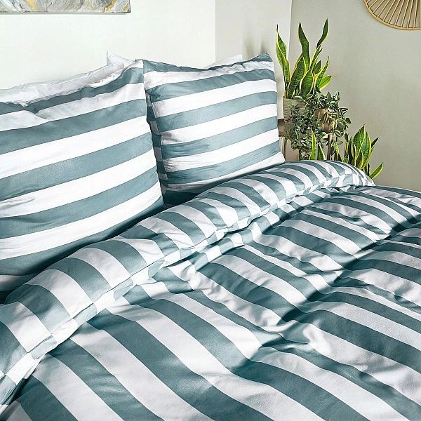 Pościel 220x200 MIKROFIBRA poszewki 70x80 KOMPLET Eusebia Home W PASY