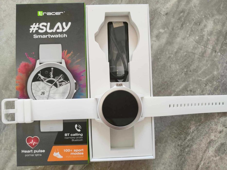 NOWY biały SMARTWATCH sportowy Tracer SMK3 #Slay WH