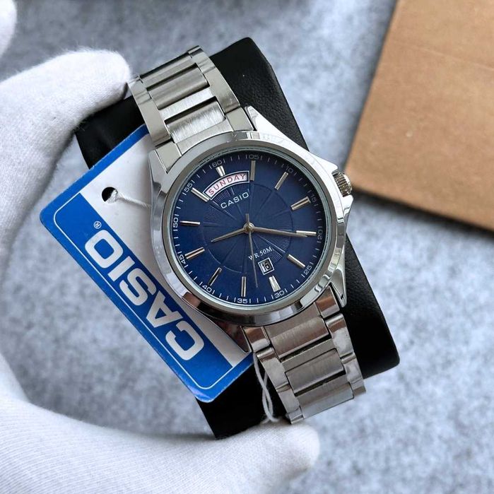 Годинник Casio MTP-1381 Silver/Blue DAY | наручные часы | Касио A159