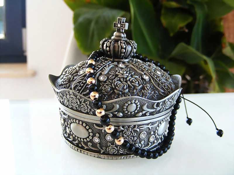 Bransoletka męska 7 grzechów (18k złoto, turmalin)