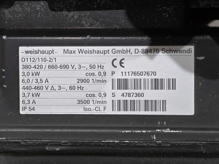 Palnik olejowy Weishaupt RL 7 moc 320kW-1965kW, modulowany kompletny