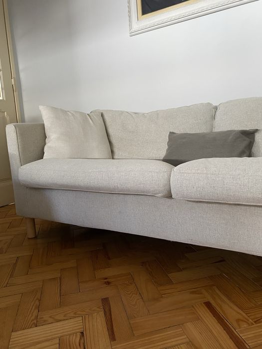 Sofá Ikea bege e cinzento