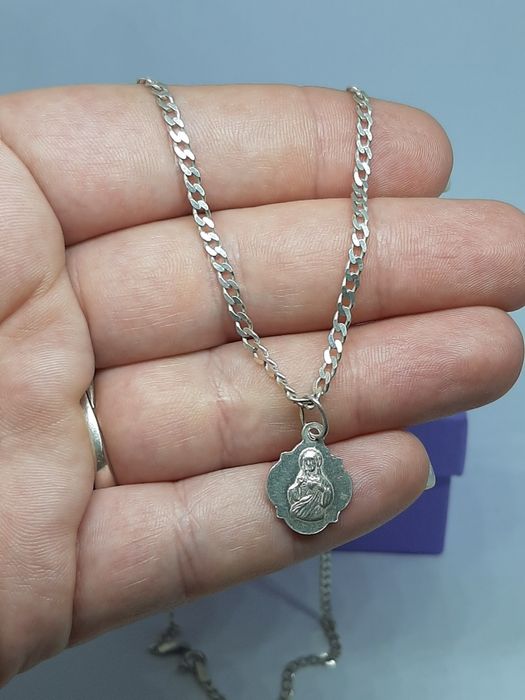 Zestaw łańcuszek z zawieszką ze srebra, srebro 925