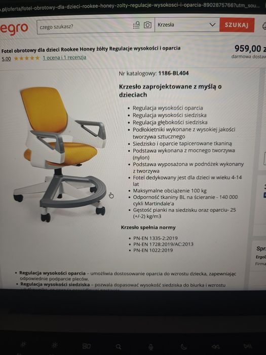 Krzesło fotel obrotowy Rookee Honey