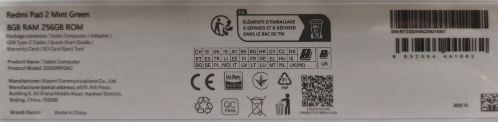 Redmi pad 2 пам'ять 8*256 Wi-Fi  Global Version New чохол в подарок