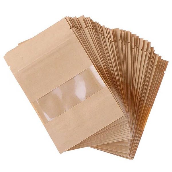 Дой пак, крафтовой пакет з вікном, пакет на застіжці, zip пакет