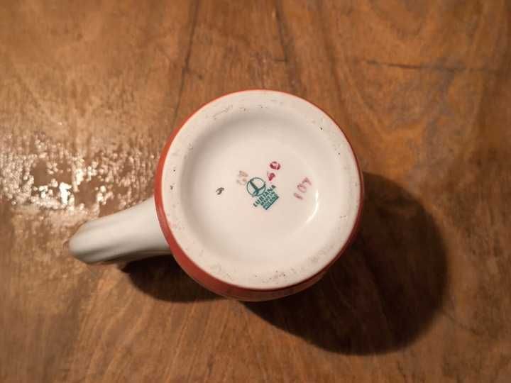 Czerwony kufel Wzór Kaszubski Lubiana PRL