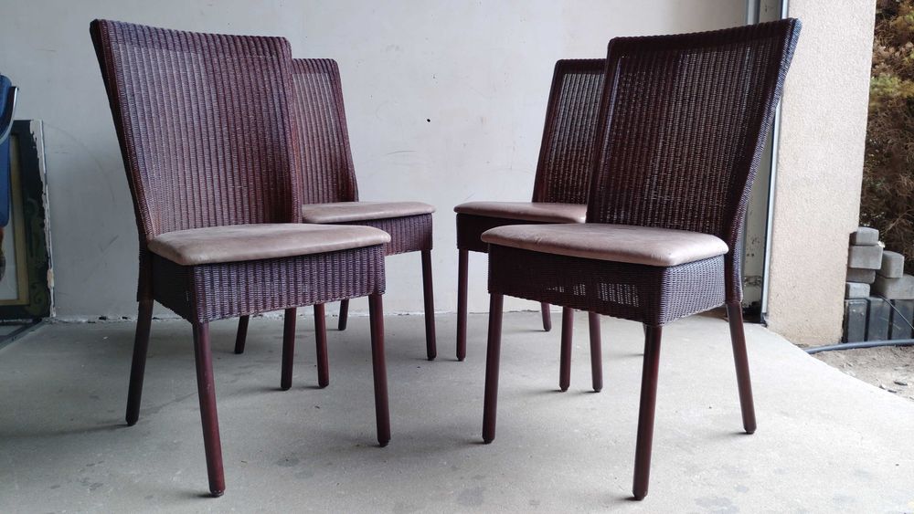 Brytyjskie krzesła rattanowe Lloyd Loom